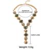 2024 Retro Style Natural Stone Look Ladies Sweater Chain Necklace