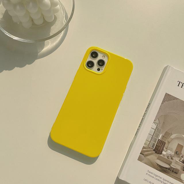 Enkelt fluorescerende fargetelefondeksel for Iphone 14 12 13 11 Pro Promax Plus X Xr Xsmax Støtsikkert hardt telefondeksel