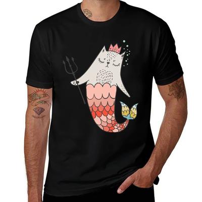 Unicorn Mermaids  Kawaii Cat TShirt Quick Dry Training Short Sleeve Tee