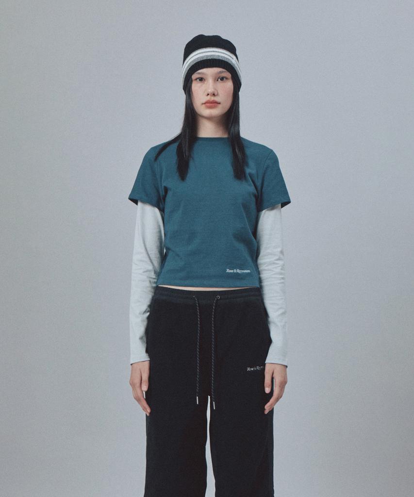 REST&RECREATION Layered Sleeve Top - Blue