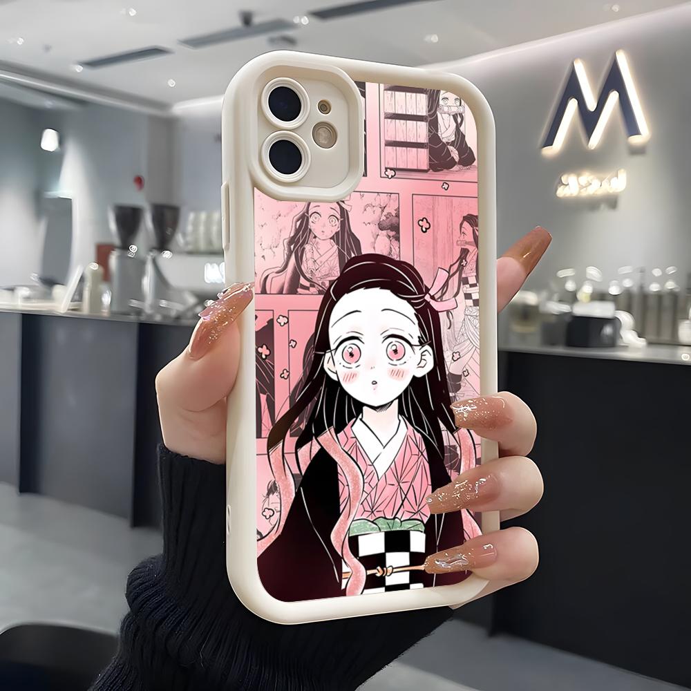 A-Demon S-Slayer NezukoES KamadoS Phone Case For IPhone Air 17 Pro Max 16 E 15 14 Pro Max 13 12 11 Mini Plus Soft Silicone White