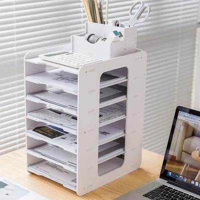Multi-Layer File Rack Data Rack Desktop Creative Office Classification Supplies Storage Rack A4 Paper Horizontal Layered Rack