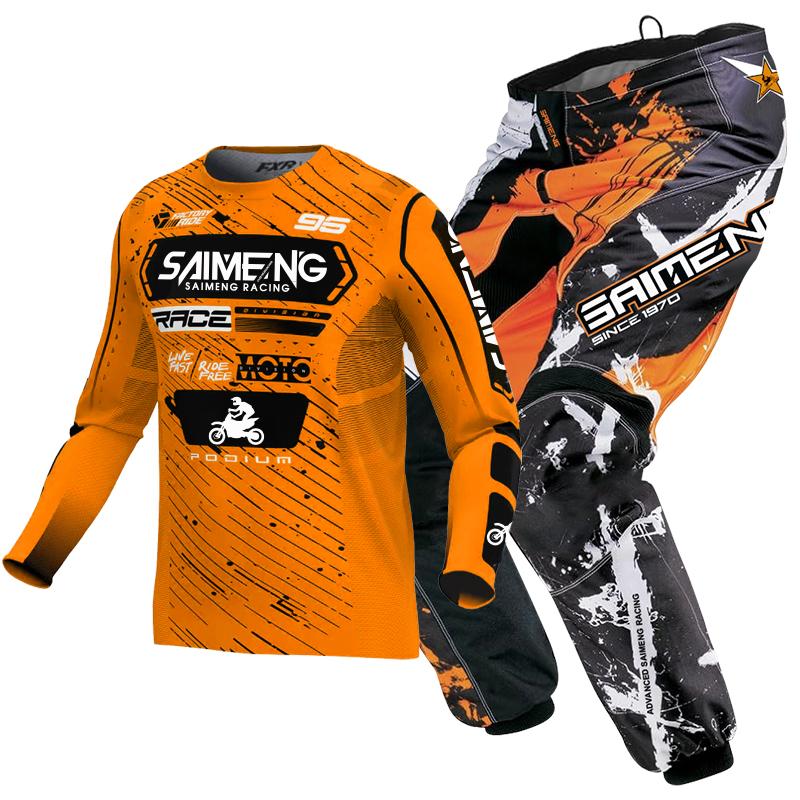 Set Motocross Bambino Maglia e Pantaloni Moto Abbigliamento Bambini Ragazzo Grande Ragazza Set Attrezzatura MX Giovanile Tuta da Corsa