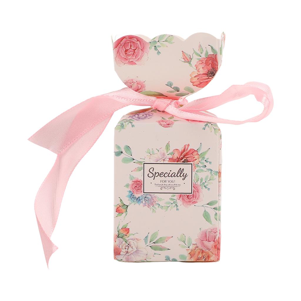 50 Set Wedding Favor Boxes Floral Pattern Retro Style Easy Assemble Candy Boxes Party Favors with