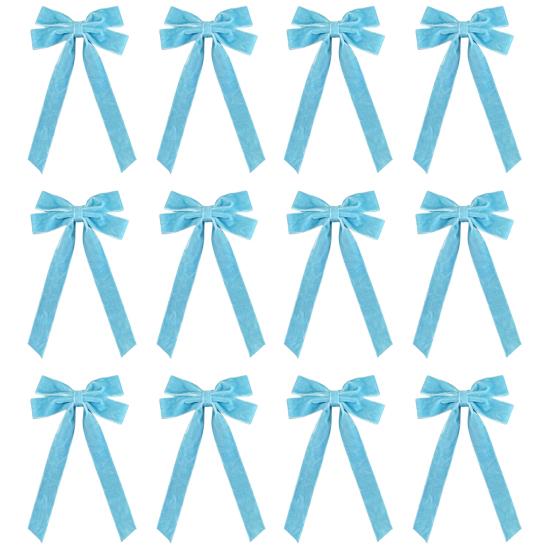 12Pcs Christmas Velvet Bows Rustic Vintage Velvet Ribbon Bows for DIY Crafts Gift Wrapping Tree Garland Wreath Xmas Decoration