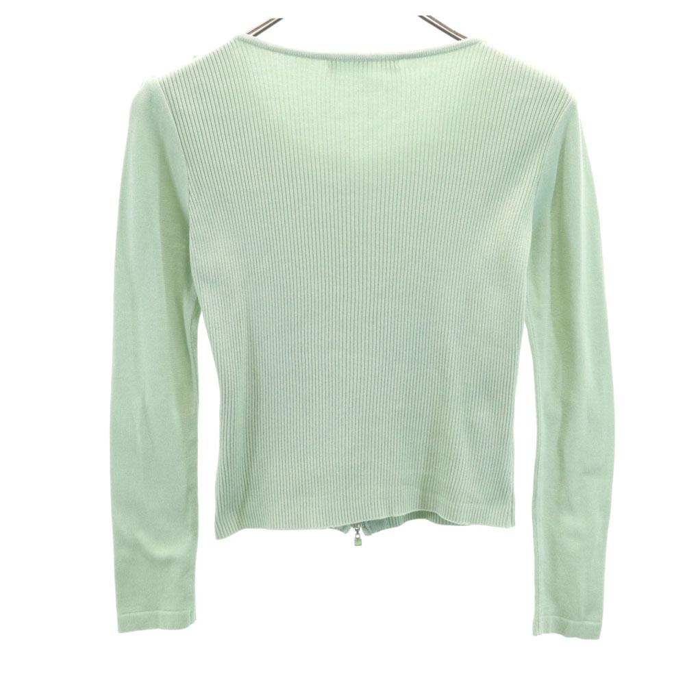 Rene Made In Japan Long Sleeve Zip Up Knit Cardigan 34 Light Green Women Used