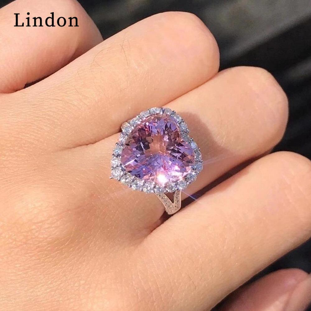 Lindon Klassisk Kobberlegering Zirkon Ring Dame Smykker Bryllupsløfte Festgave