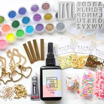 Resin Set Children Parent and Child Silicone Mold Light Christmas Present Lucky Bag Gift Beginner Starter Kit Resin Liquid Sealed Parts Lame Key