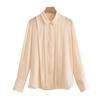 Spring  New Silk Versatile Temperament Skinny Elegant Retro Design Niche Long Sleeve Top