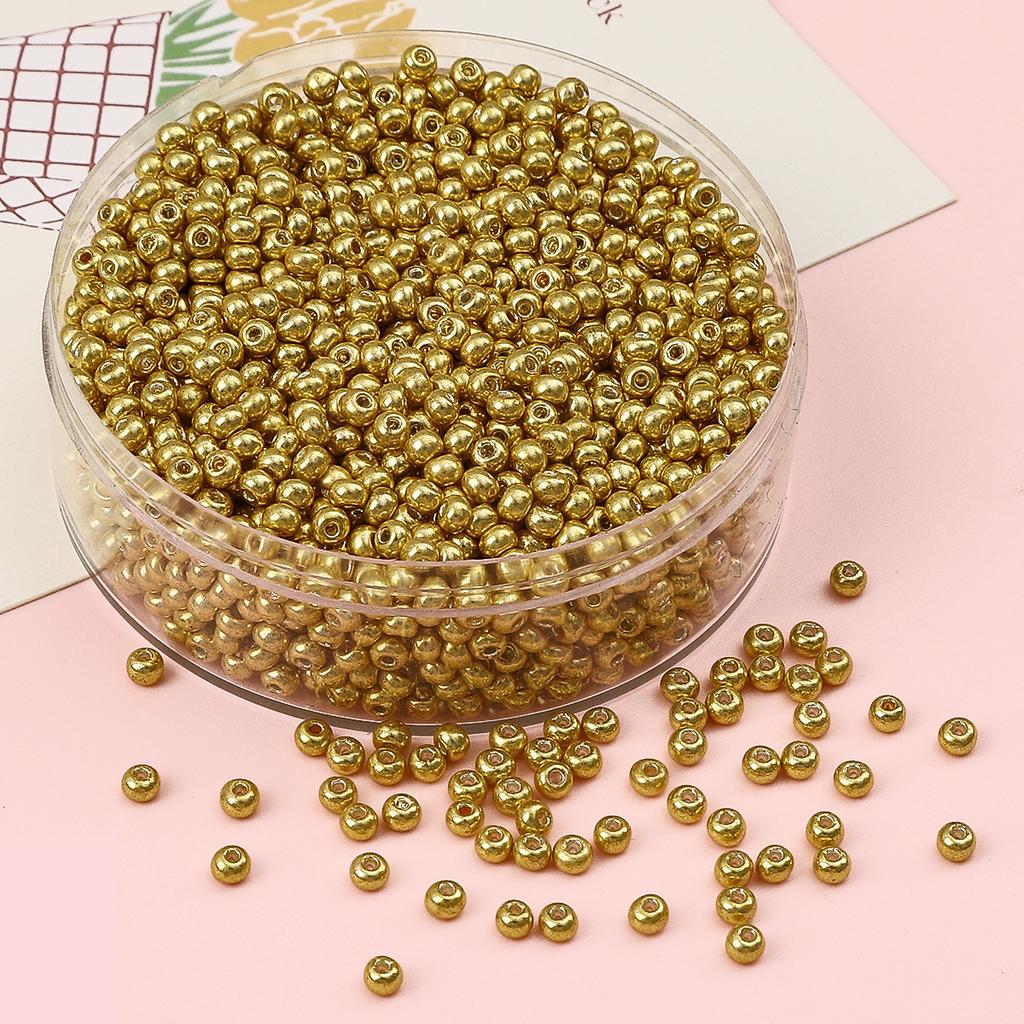Glas Reisperlen Metall Mineralfarbe Perlen Handgemacht DIY Perlenkette Armband Zubehör Materialien Perlen zur Schmuckherstellung
