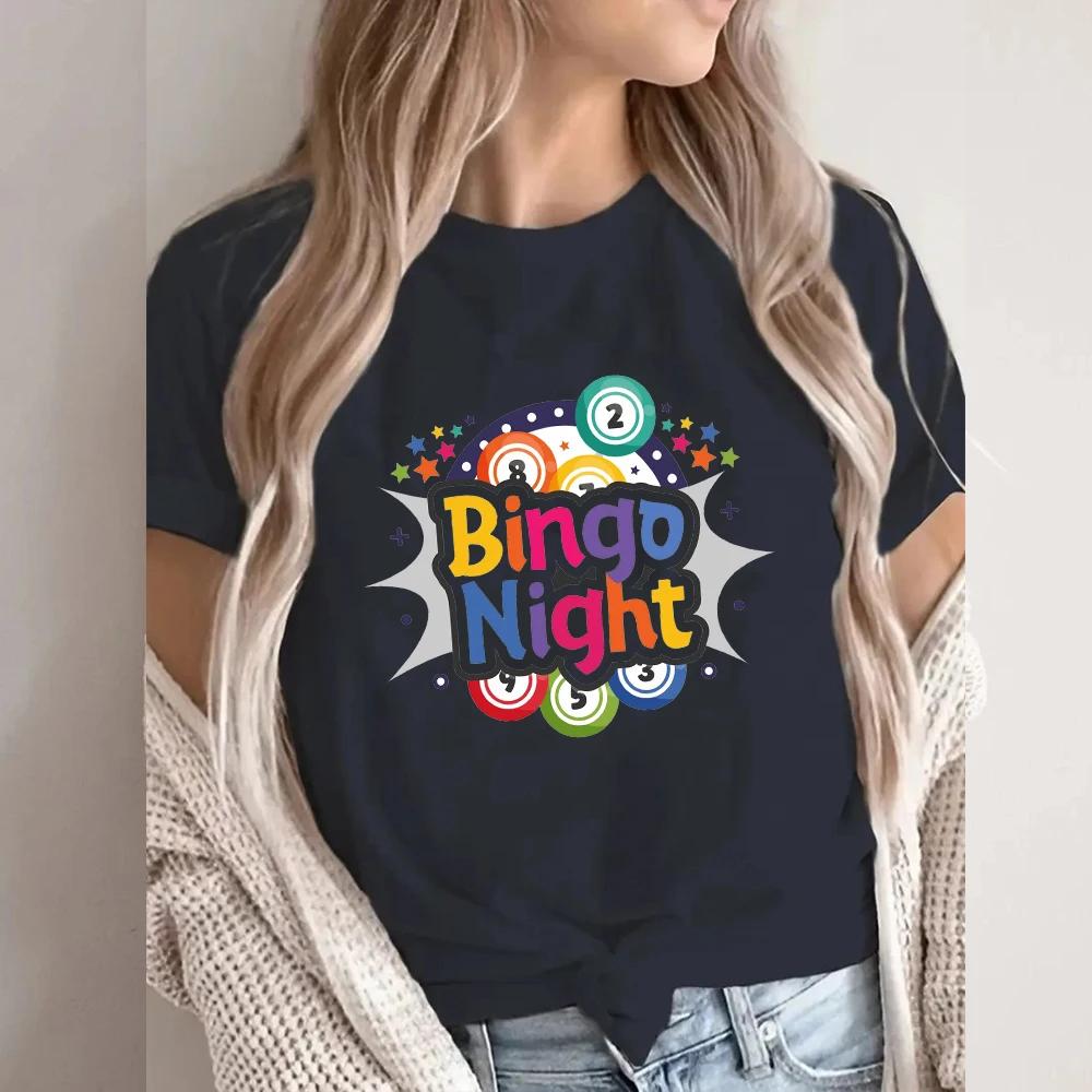 Bingo Night Print Graphic Streetwear Fashion T-Shirts Harajuku Clothes Short Sleeve Summer Tee Casual Female Tops
