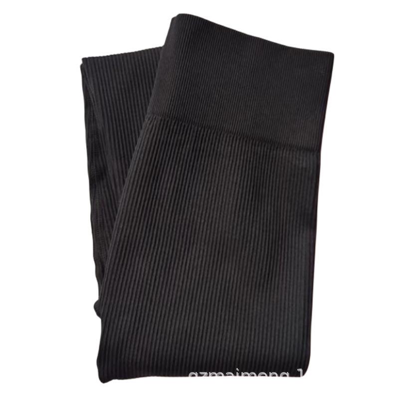 

Жіночі безшовні йога-штани в рубчик з високою еластичністю - Дихаючі, Швидковисихаючі, Підтягують стегна, Крій дев ять точок для занять спортом на відкритому повітрі та фітнесом M (120-150 lbs) чорний