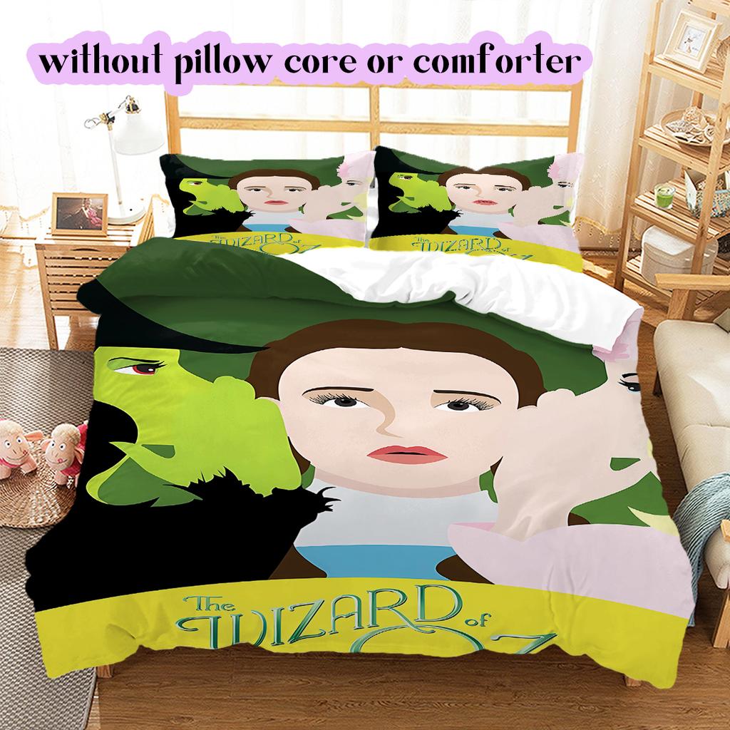 The Wicked Witch  Alice Pattern Bedding Quilt Set Quilt Cover Pillowcase Home Decoration Birthday Gift (1 * duvet cover + 2 * pillowcase, without core