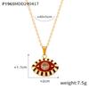 Bohemian Devil's Eye Pendant Necklace in Enamel & Titanium Steel with Rhinestones for Women