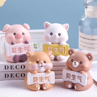 Cartoon Cute Don't Be Angry Creative Small Animal Office Decompression Car Interior Decoration Desktop Decoration Ornaments