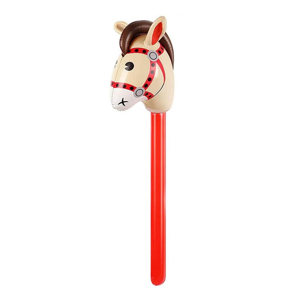 Inflatable Horse Head On Stick Horse Costume Pony/Western Cowboy/Horse Baby Shower Birthday Party Decorations Supplies Favors, 37 Inches
