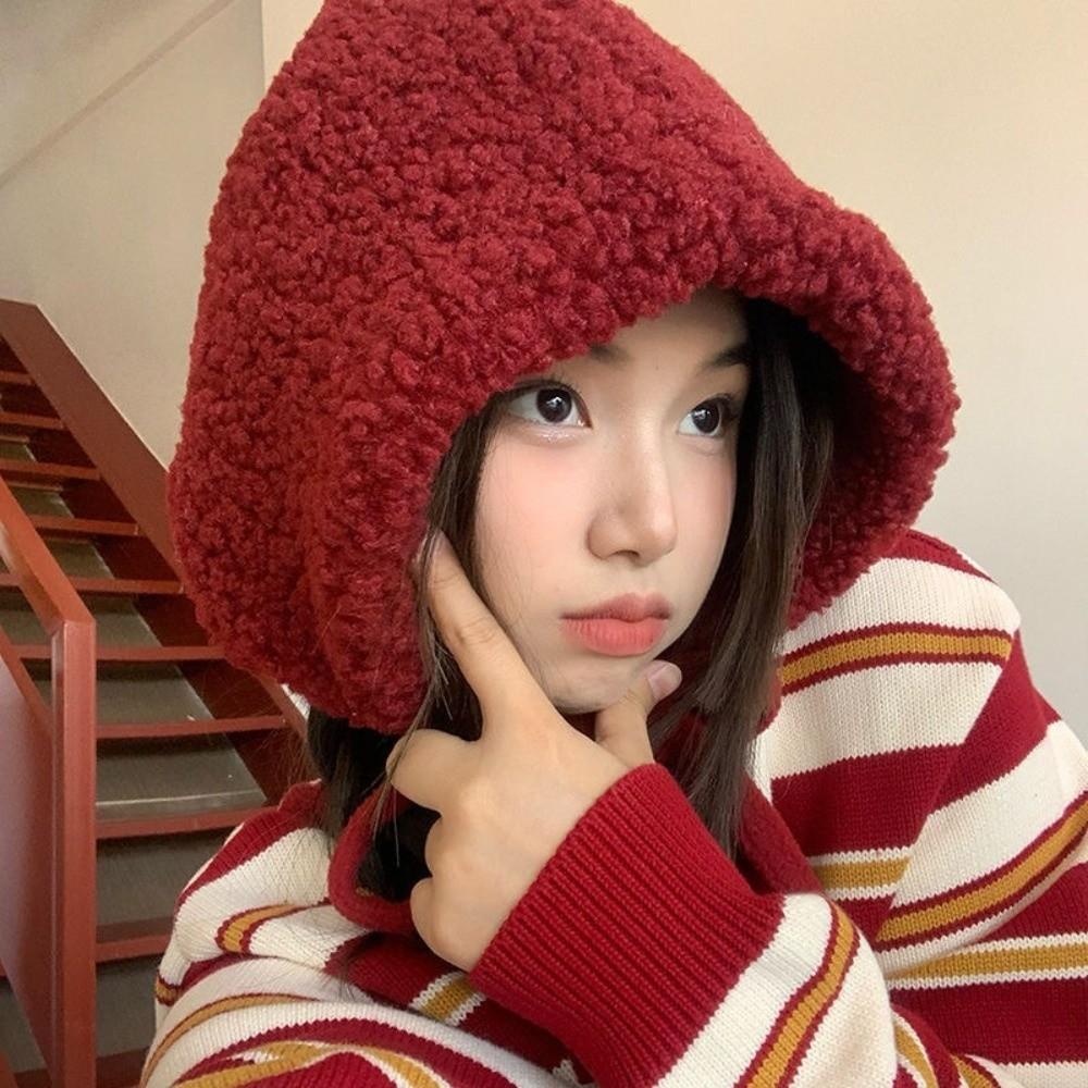 Solid Color Plush Hat Anti-cold Lambswool Cap Fashion Winter Hat Winter Season