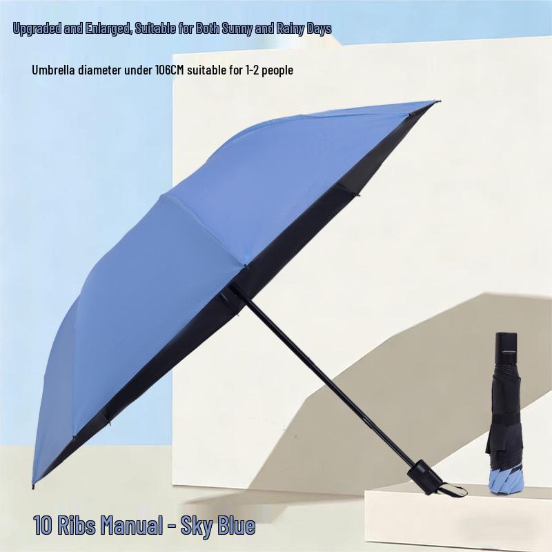 Automatic Compact UV-Blocking Sun and Rain Folding Umbrella - Large, Reinforced, Dual-Use for Students