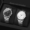 2PCS/Set Fashion Men Business Watches Casual Mens Analog Quartz Watch Reloj Hombre