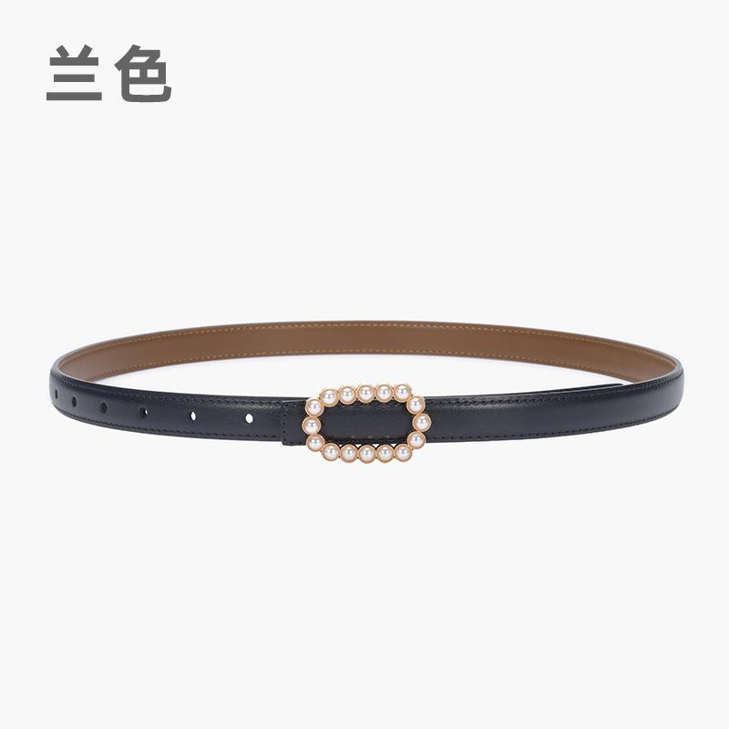 Belt Women'S Genuine Leather Cowhide Black Belt Fine Decoration Skirt Simple Suit Jeans Belt