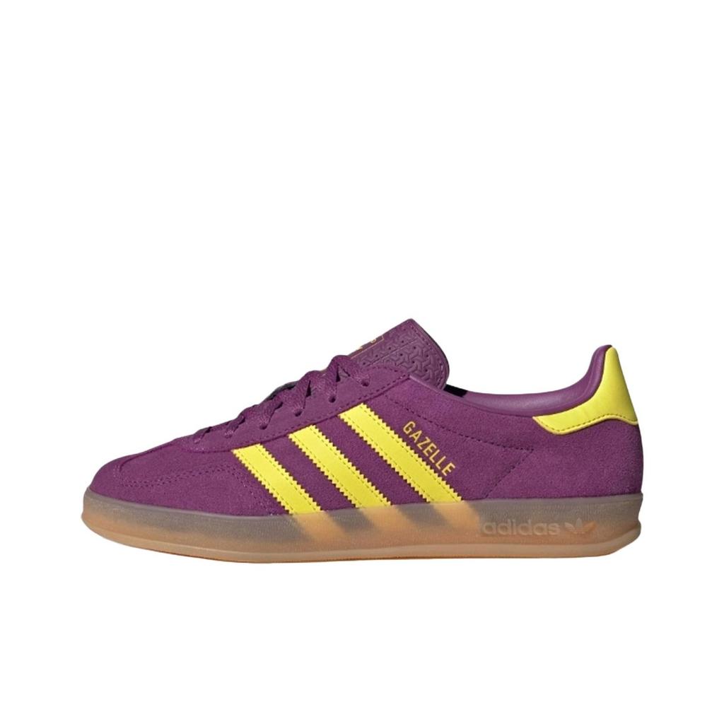 Adidas Gazelle Indoor Rich Mauve Yellow Women Sneakers Purple Bright-Yellow Gum JS1415