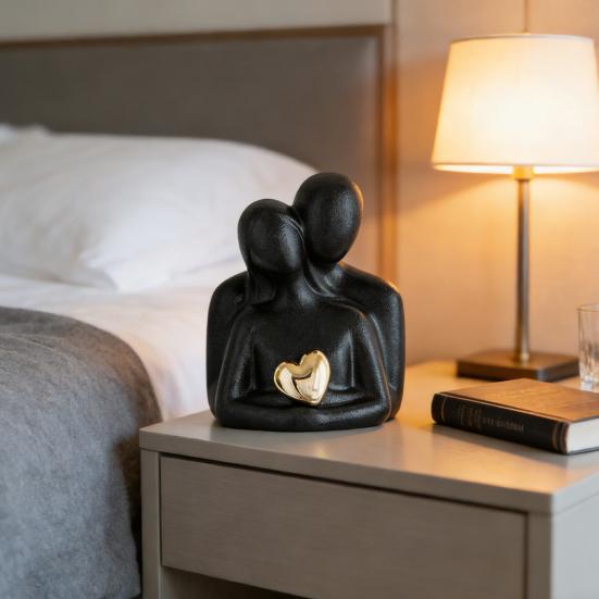 Romantische Paarskulptur Keramik Abstrakte Verliebte Figuren für Schlafzimmer TV-Schrank Heimregal Dekoration Hochzeit Valentinstag Jahrestag