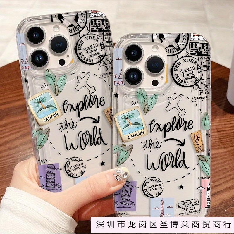 Travel English Apple 13promax Mobile Phone Case iPhone16/15/14 Premium 16plus Airbag 11/12P