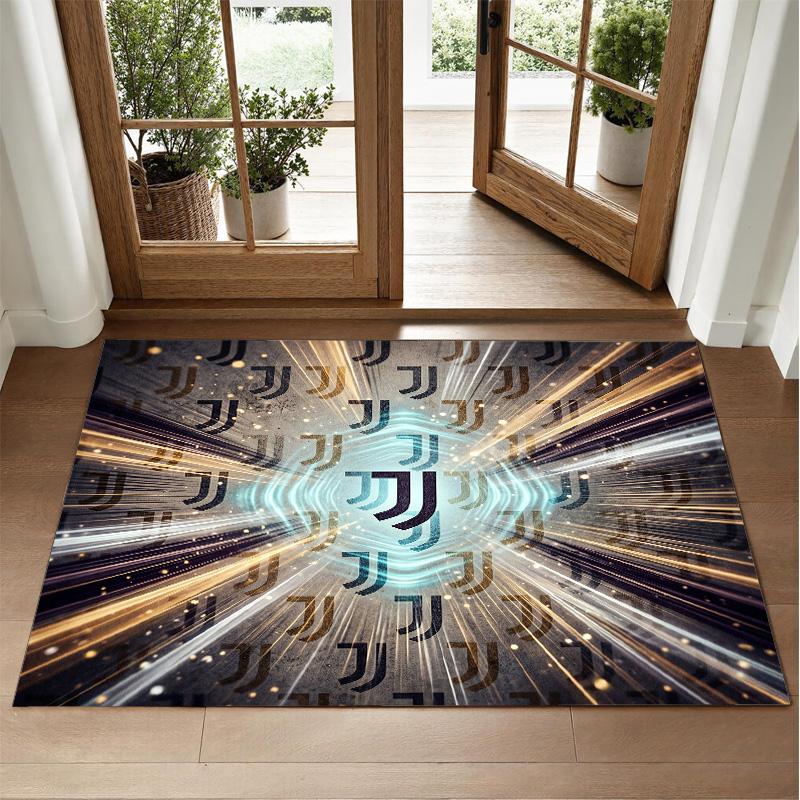 Juventus FC Design Crystal Velvet Rug Soft Decorative Mat for Bedroom Entrance