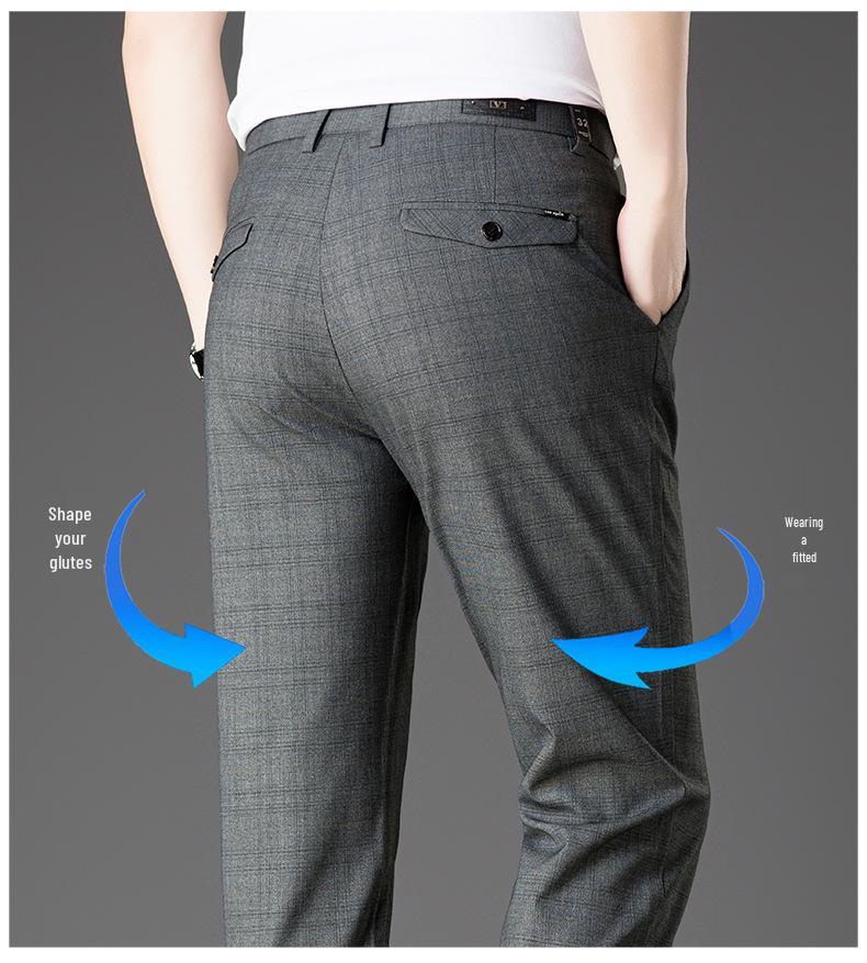 2026 Men's Slim Fit Cotton Linen Plaid Cropped Pants - Spring/Summer Korean Style Casual Wear
