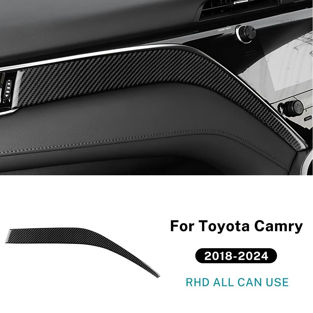 Real Soft Carbon Fiber For Toyota Camry XV70 2018      2024 LHD RHD Car Passenger trument Panel Sticker