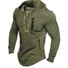 Men S Spring Autumn Hoodie Zip Pocket Solid Color Streetwear Sweatshirt