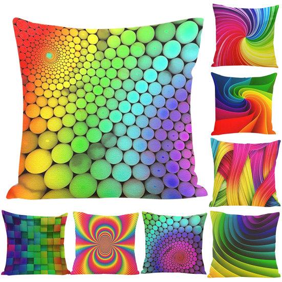 

Радуга Абстрактный узор Квадратный бросок Наволочка Подушка Чехол Диван-кровать Декор