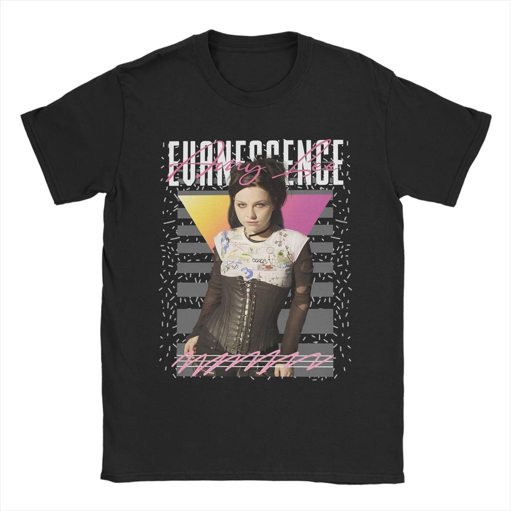 Ästhetische Evanescence Rockband langsames T-Shirt Herren Rundhals Kurzarm Kleidung Baumwolle Sommer Oberteil T-Shirt