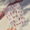 Gradient White Pink Butterfly Flower Shiny Stars Chic Spring Petal 5D Soft Adhesive Nail Art Stickers Decorations Manicure Decal