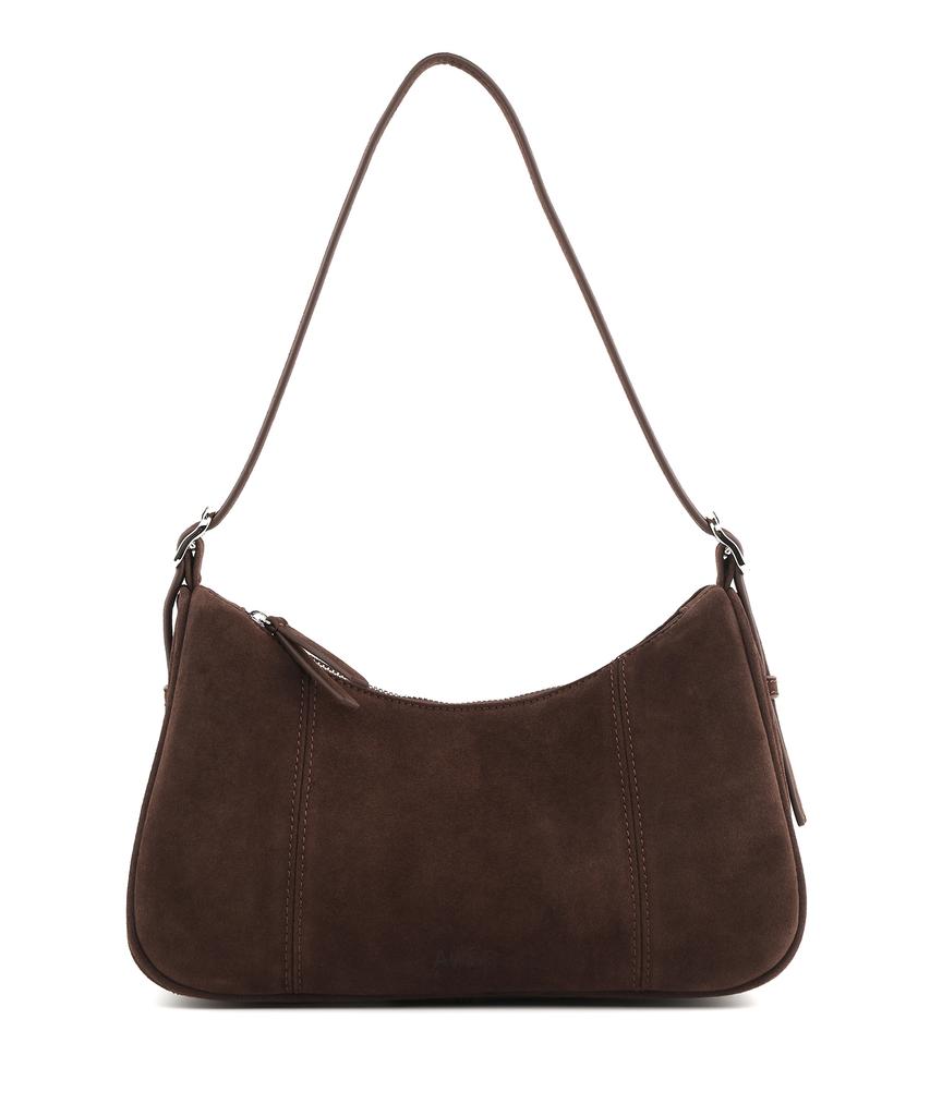 Monsac Karia Shoulder & Crossbody Bag Suede Dark Brown Ap21-2662-Ds