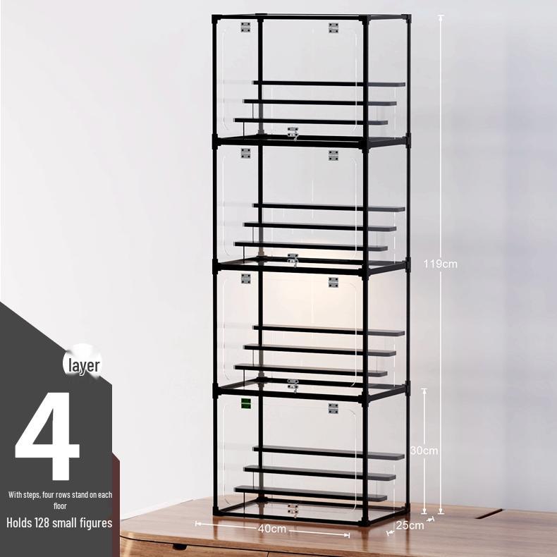 Clear Art Doll Display Case: Dustproof Stand for Pop Mart Figures and Building Blocks