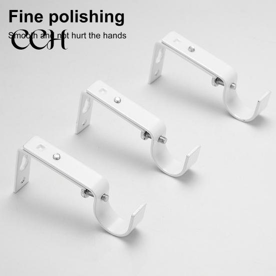 Curtain Rod Bracket Heavy Duty 1/2/3Pcs Adjustable Brackets Easy Installation Window Drapery Strong Support Hanger Hooks Living Room Bedroom