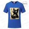 Japanese Kawaii Anime Cat T-Shirt Funny Cat Ramen Graphic Tee Fashion T-shirts Short Sleeve Clothes Trend Casual Unisex Tshirts
