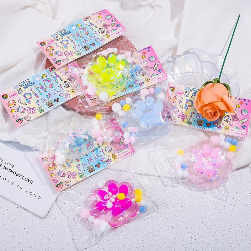 Stress-Relief Plush Cat Claw Jelly Toy: Soft, Slow-Rebound Decompression for Girls