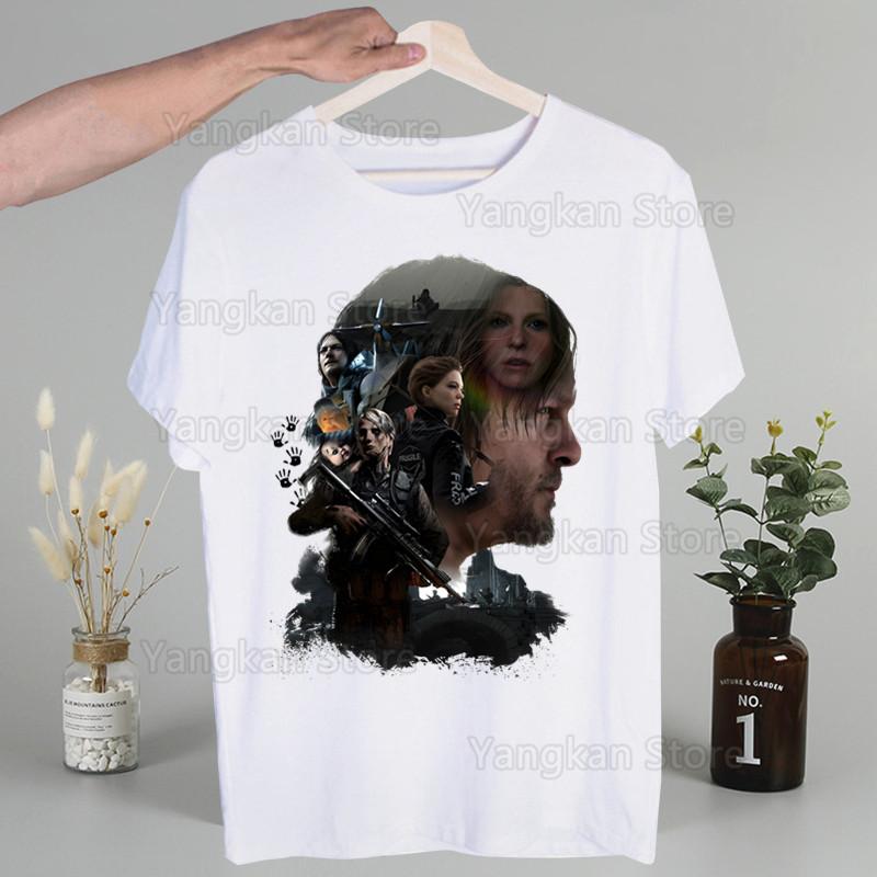Death Stranding Kojima Men Hip Hop Streetwear Print T Shirt Harajuku TShirts Short Sleeve Fashion Casual T-Shirt Tops Tees