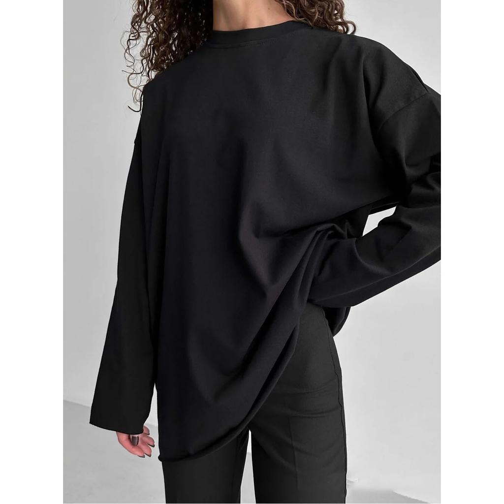 Basic O-neck T Shirt Women Loose Oversized Pullover Chic Casual Tees Female Tops Plus Size