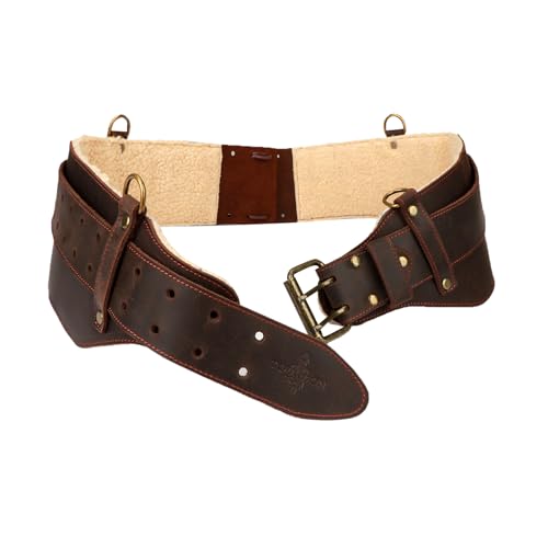 TOURBON Tool Belt, Work Belt, Leather Padded Tool Belt, Support Tool Belt, for Carpenters, Electricians, Construction Workers