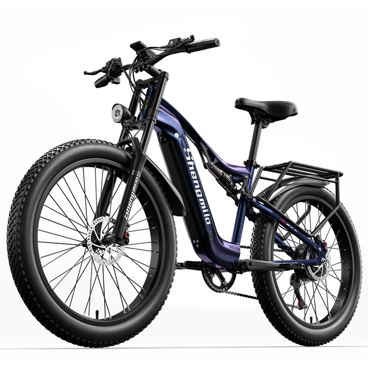 Shengmilo MX03 Vélo électrique Adulte 26 Pouces E-Mountain Bike Homme E-Bike 840WH Batterie SAMSUNG Vélo électrique avec Gros Pneu, Moteur BAFANG 1000W,Bleu