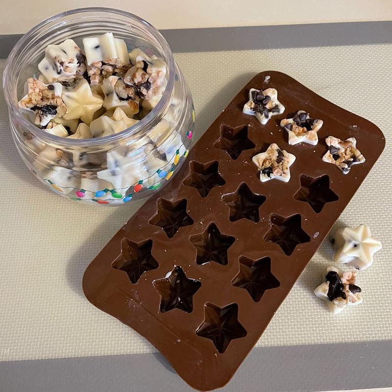 3D Star Chocolate Mold Pentagram Candy Ice Cube Tray Fruit Snack Jelly Cake Cupcake Topper Wax Melts Kitchen Baking Accessories