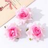3/5Pcs Rose Artificial Flowers for Home Room Decor Wedding Decoration Fake Flower DIY Scrapbook Wreath Gift Flannel Rolled Rose