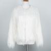 Women's Faux Fur Jacket Warm Plush Round Neck Coat Autumn Winter Long Sleeve Solid Color Furry Coat for Casual Street Wear Shopping