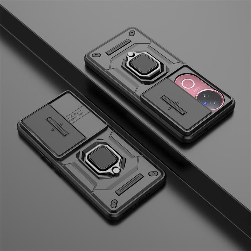 

Чехол-держатель для телефона с кольцом для vivo V50 5G, чехол для vivo V50 5G, глобальная раздвижная задняя крышка-основа для vivo V50 5G For vivo V50 5G чёрный