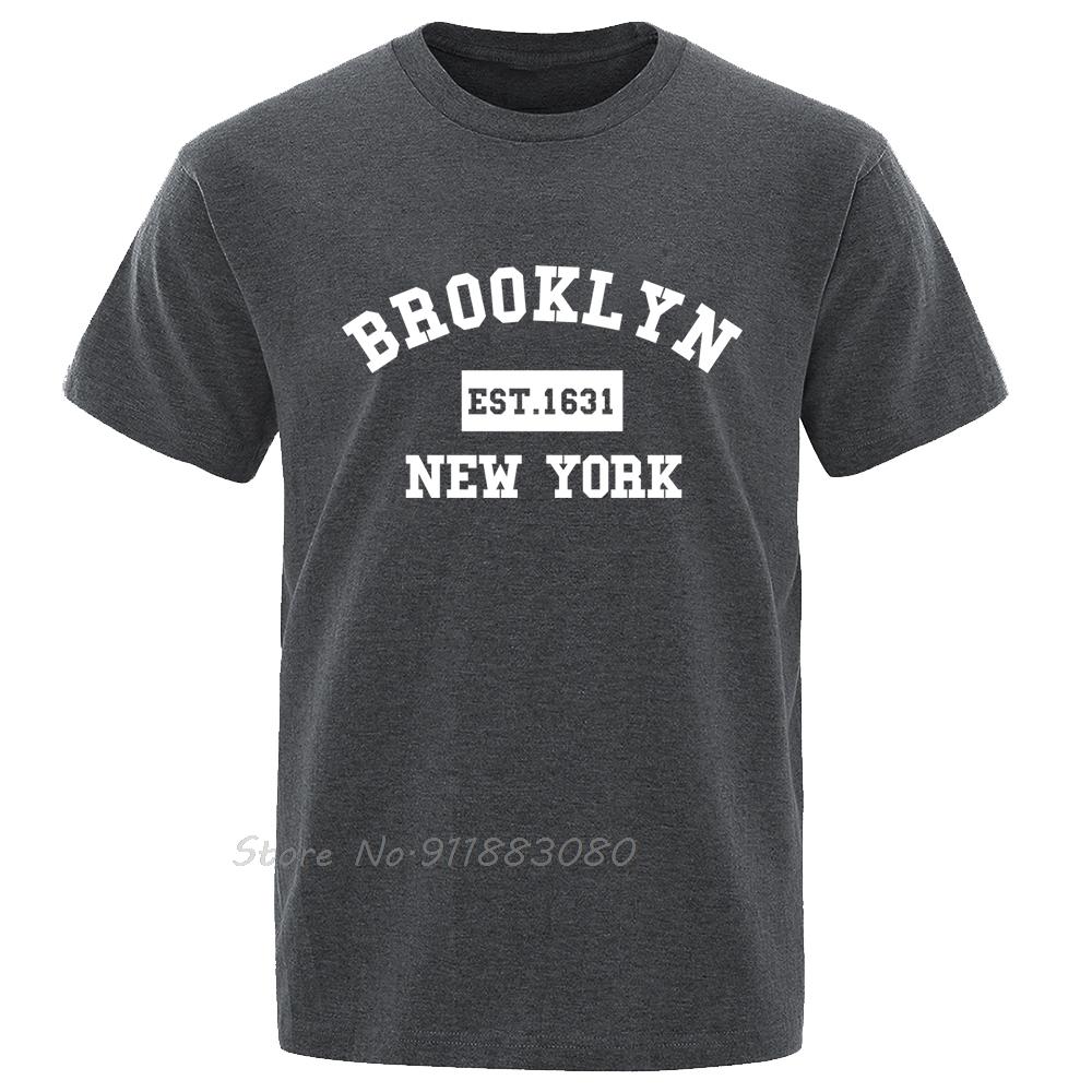 Brooklyn Est 1631 New York Letter Print Oversized Tshirt Casual Fitness T Shirt Streetwear Unisexs Clothing Casual Cotton Tshirt