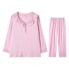 Fenteng [Yukosi] Fenteng Spring and Autumn Lotus Edge Lace V-neck Sexy Pajamas Women's High end Home Furnishings