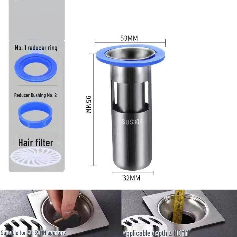 MDNG Round Floor Drain Core Insert with Hair Filter (2-Pack)